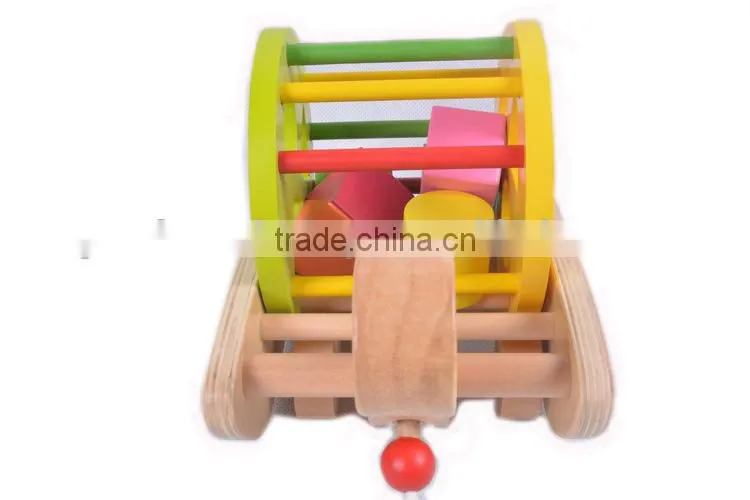 2015 New Product Colorful Educational Toy Wooden Baby Toy Car Wholesale
