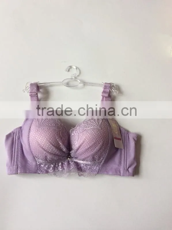 Stereotype Deep-V Gather Purple Lady Lace Bra