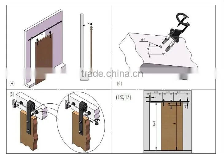 American sliding Barn Door Hardware/Partition door system