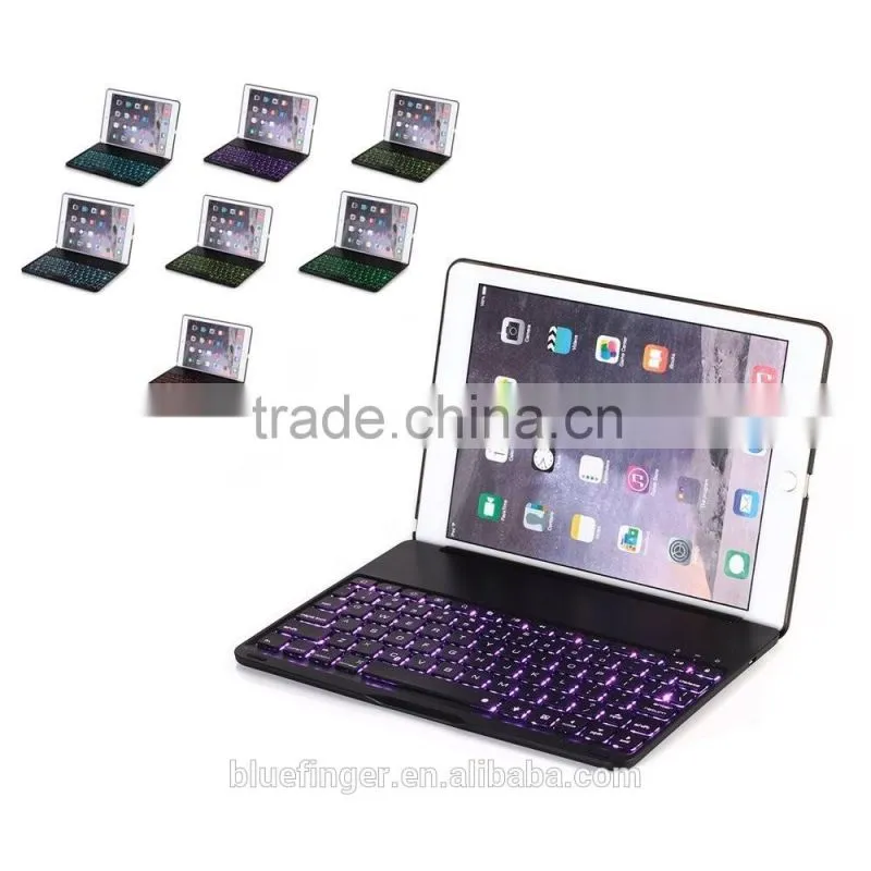 Best seller Backlit Aluminium alloy Bluetooth keyboard case for 9" Android tablet with smart cover
