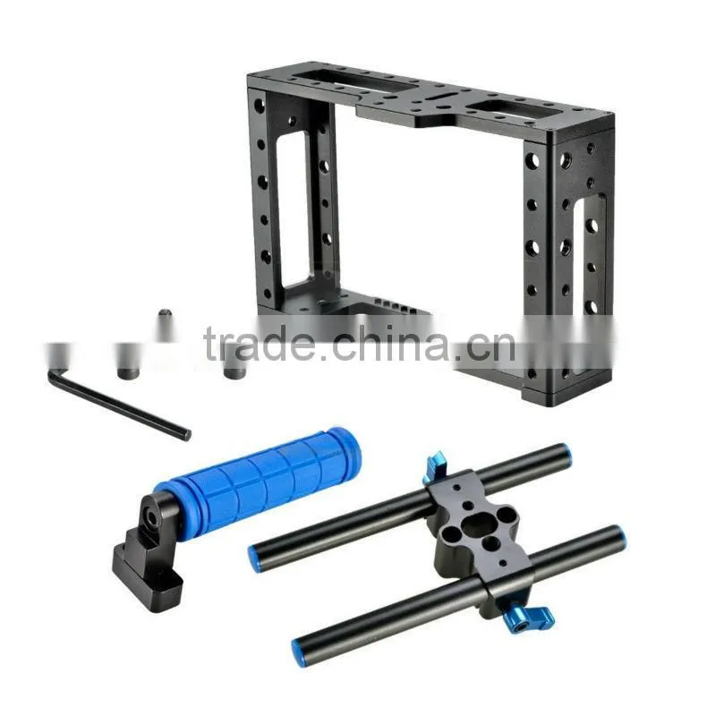 DSLR camera Cage C2 with top handle for 5d3 5D2 7d with 15mm rod block rig