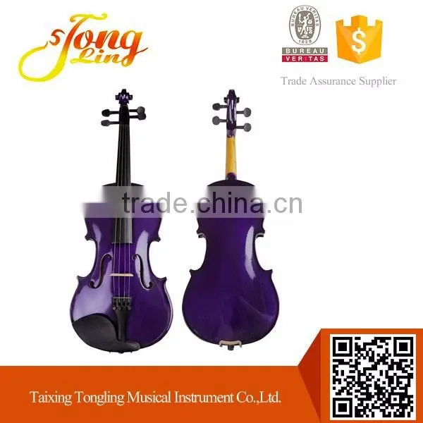 (TL-VP01A )Colored Plywood Vioin Universal Violin Manufacture Colorful Violins With Cases