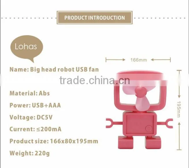 2015 hottest product for robot usb fan