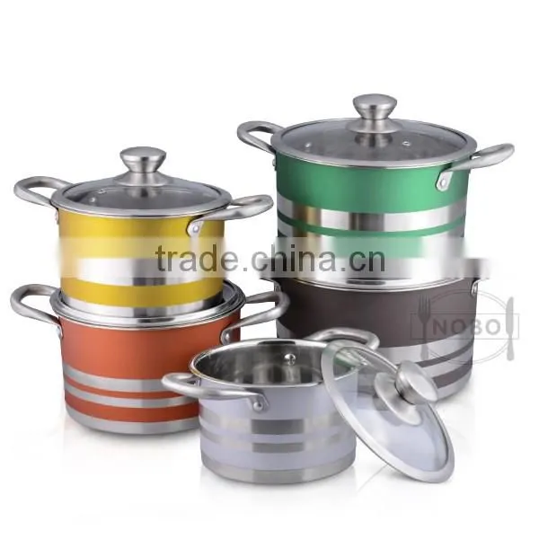 high quality colorful hot pot sets with lid