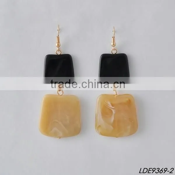 Square glossy resin earrings