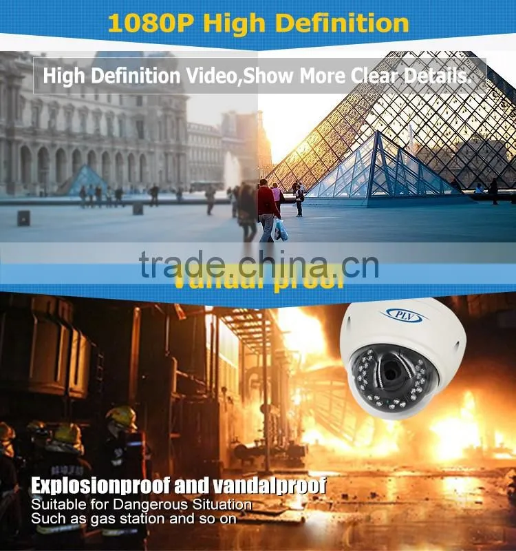 varifocal auto iris 2.8-12mm cctv 4X optical lens dome ip cam with 2MP resolution