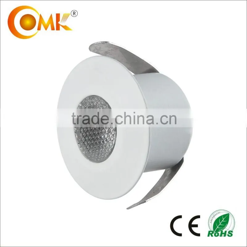 1w 3w 240lm white led lights for kitchen mini round display cabinet lighting