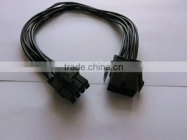 ATX 4M to 4F power cable with sleeving,30cm,21g,black wire
