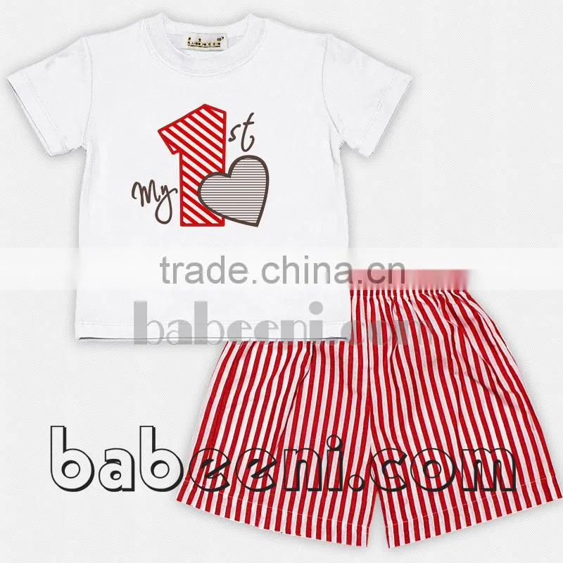 Adorable truck with red hearts applique boy sets