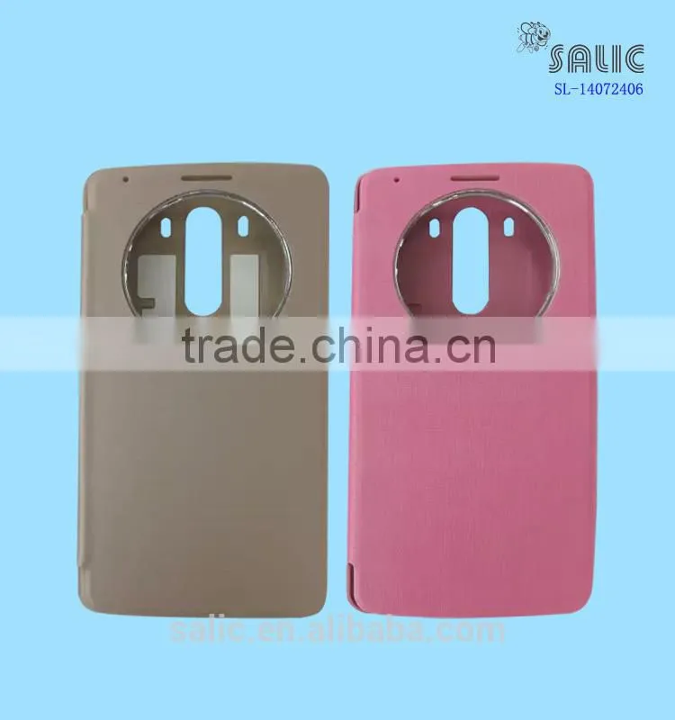 PU leather mobile flip cover for LG G3