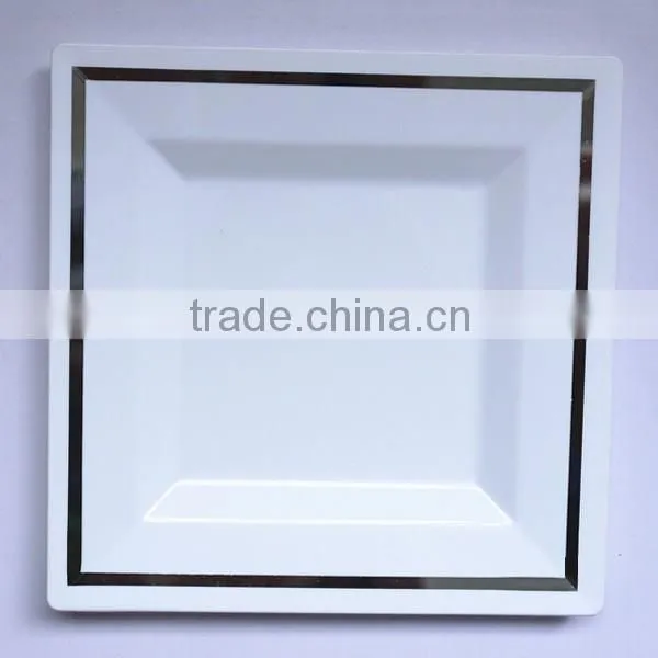 6'' Disposable PS Plate with Silver Rim