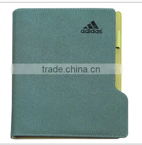 Fashionable exercise note book, high quality notepad with pen , leather note book for business