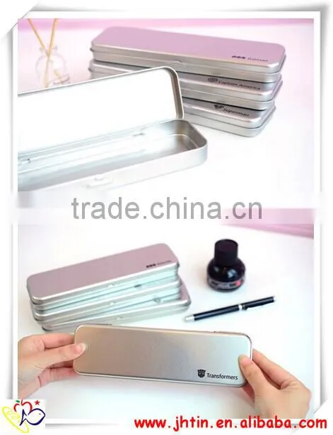 metal tin pencil box, plain tin boxes, metal boxes with hinged lids
