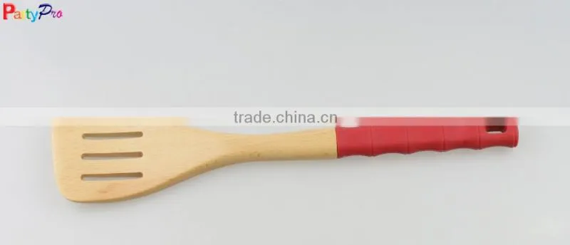 2016 Hot sale Bamboo kitchen utensils with silicone handles
