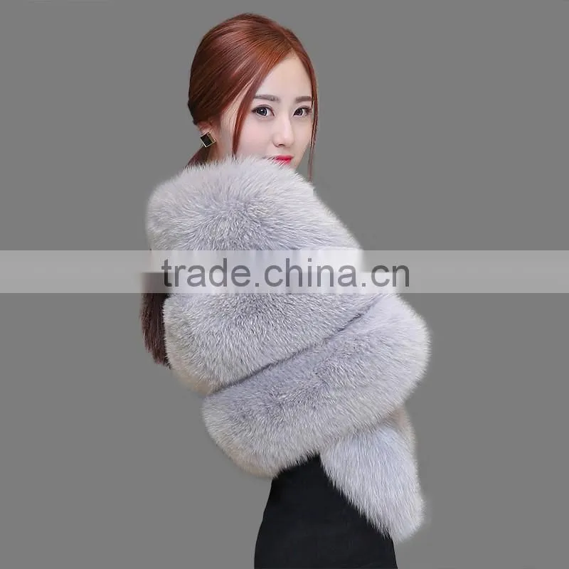 2016 Elegant beautiful cheap women real fox fur wedding shawl