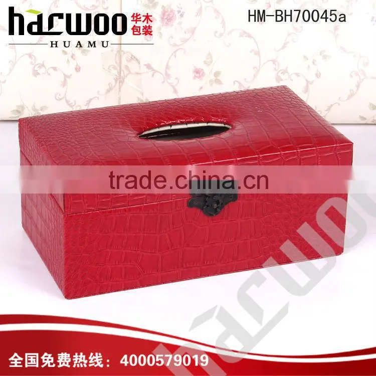 High quality small MOQ cheap hotel leather tissue box