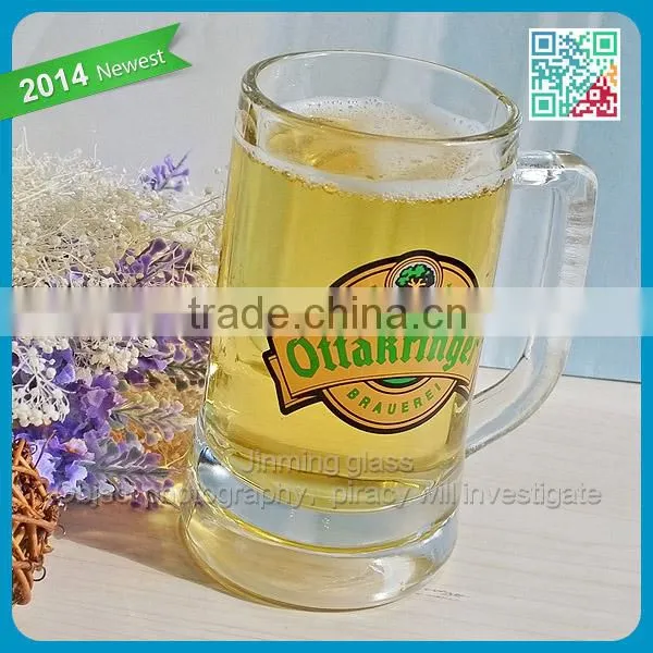 Ottakringer Clear Heavy Beer Drinking Glass Stylish Crystal Glass Tumbler Beer Mug With Handle