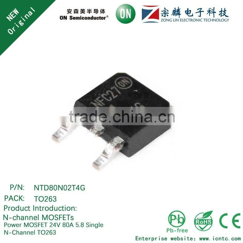 Genuine original NTD80N02T4G TO263 N-channel MOSFETs 80A 24V