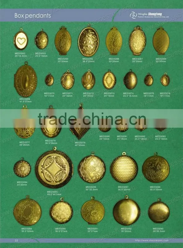 Round shape brass pendant photo box