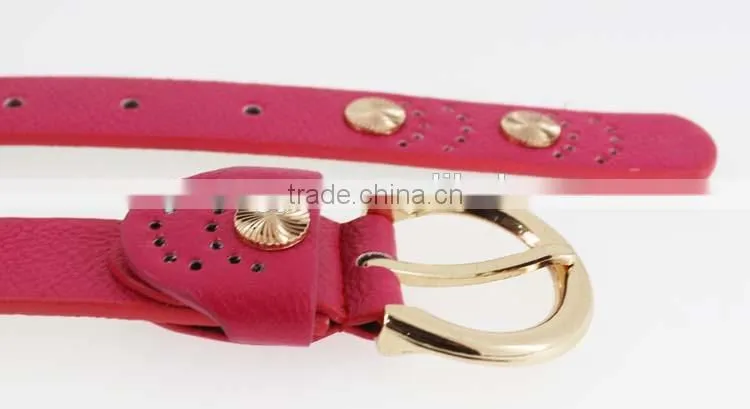 2015 Women's fashion pu studded beads belt for jeans with metal beads in yiwu