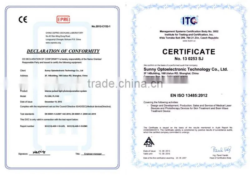 Ipl machine hair removal laser beauty Sunny laser Company Shanghai China