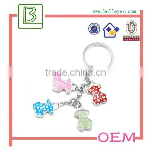 silver plated metal keychain ring