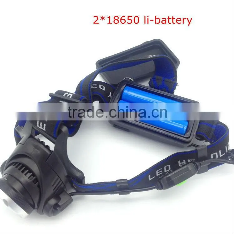 Poppas T90 xml-t6 10w rechargeable camping zoom adjustable ultra bright headlamp