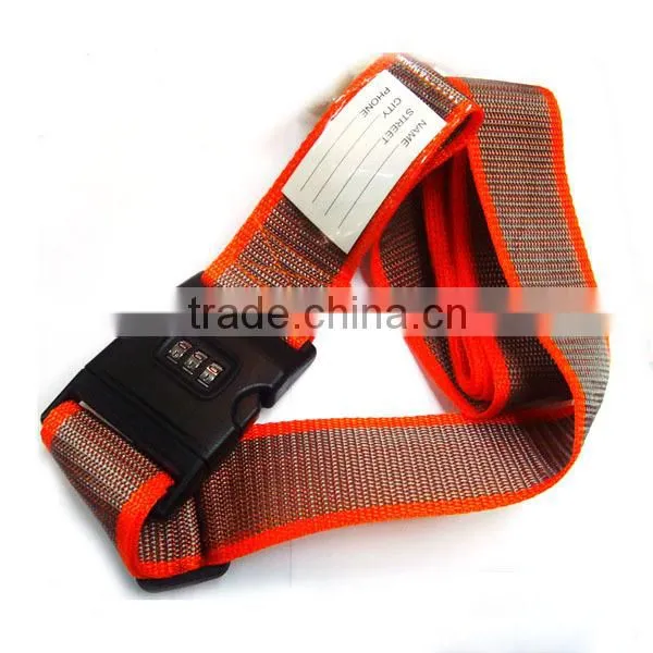 2015 Custome Design Hot Sale PVC Box Packed Luggage Strap For Travel Case
