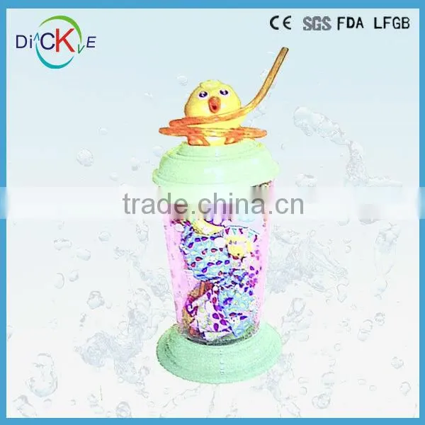 great for party cute design plastic cup with lid and straw