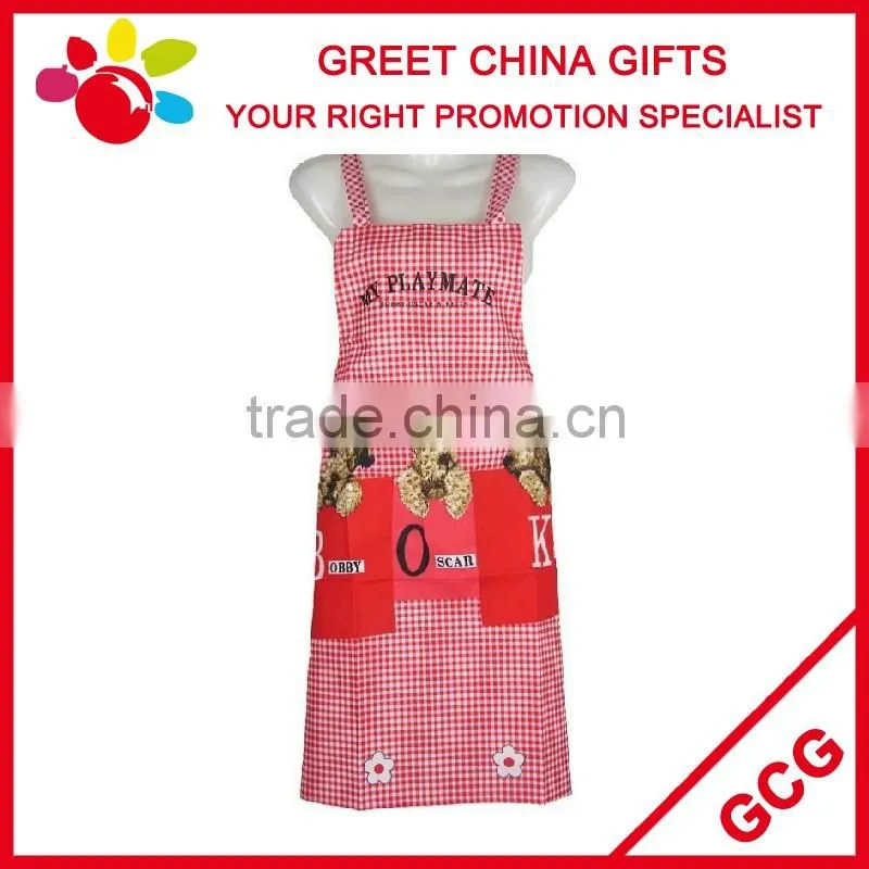 Polyester Cotton Blended Mixed Color Custom Bib Kitchen Apron with Pockets