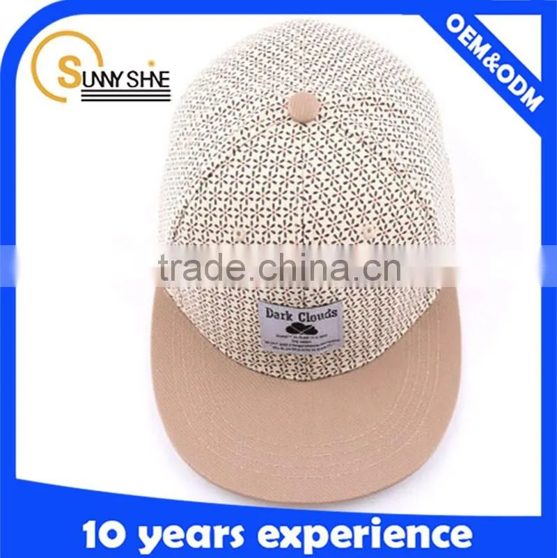Custom 100% Cotton Plain Flexfit Snapback Cap