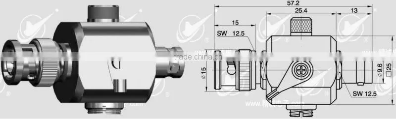 BNC lightning arrester, male to female