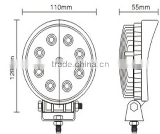 27W led work light bar for turck 10-30V DC LED work lamp CE Certification
