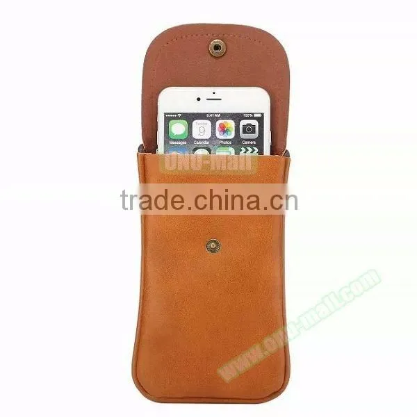 Wholesale Ladies Fashion Bags Style Cow Leather Wallet Case for 5.7 Inch Smartphone