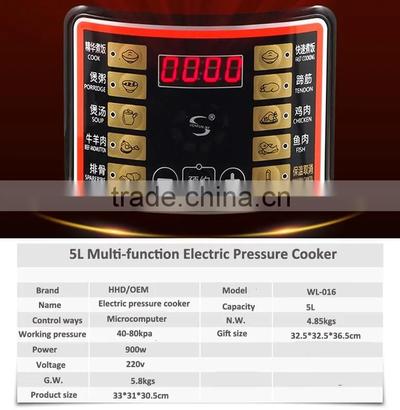 Hot sale multifunction LED digital electric pressure cooker 5L/6L with CE/CB
