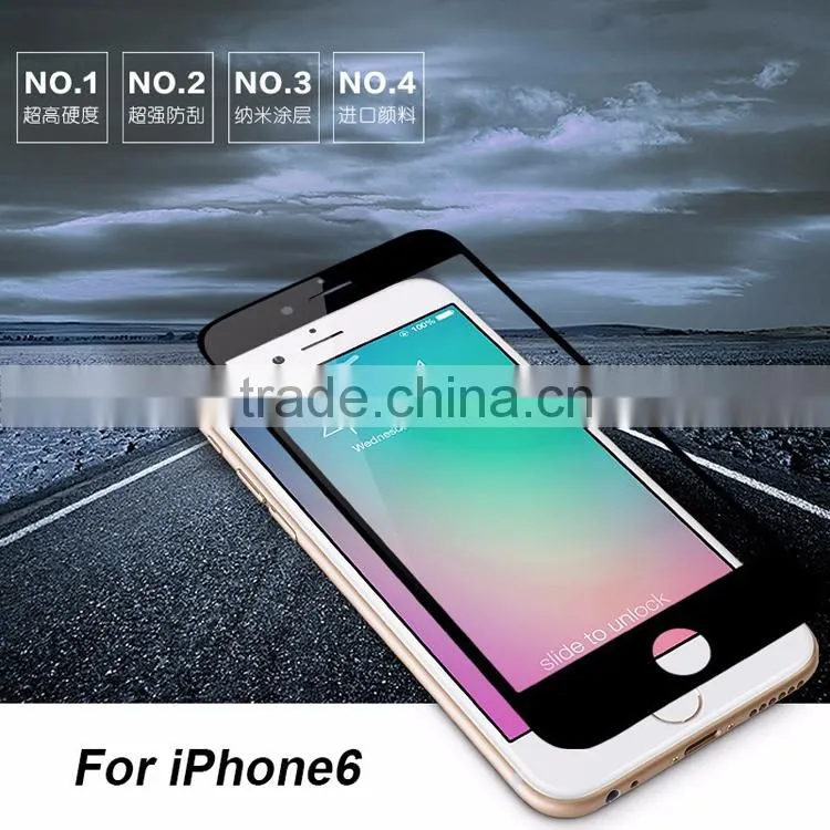 9H 3D full cover mobile phone tempered glass screen protector color tempered glass for iphone 6
