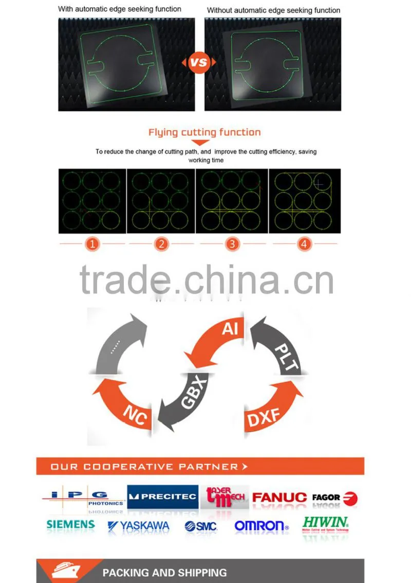300 watt mannual sheet metal fiber laser cutting machine 1300x2500mm