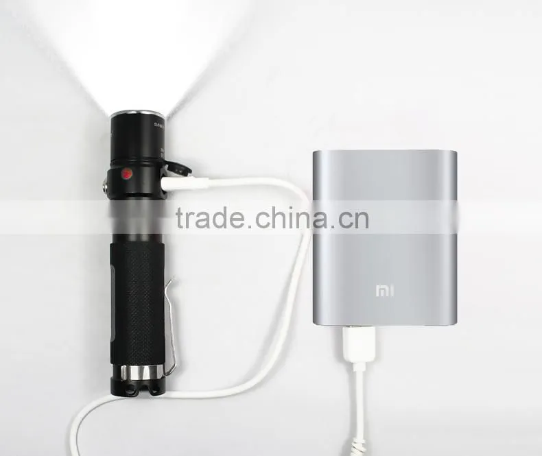 TANK007 usb rechargeable flashlight police torch light led torch lamp