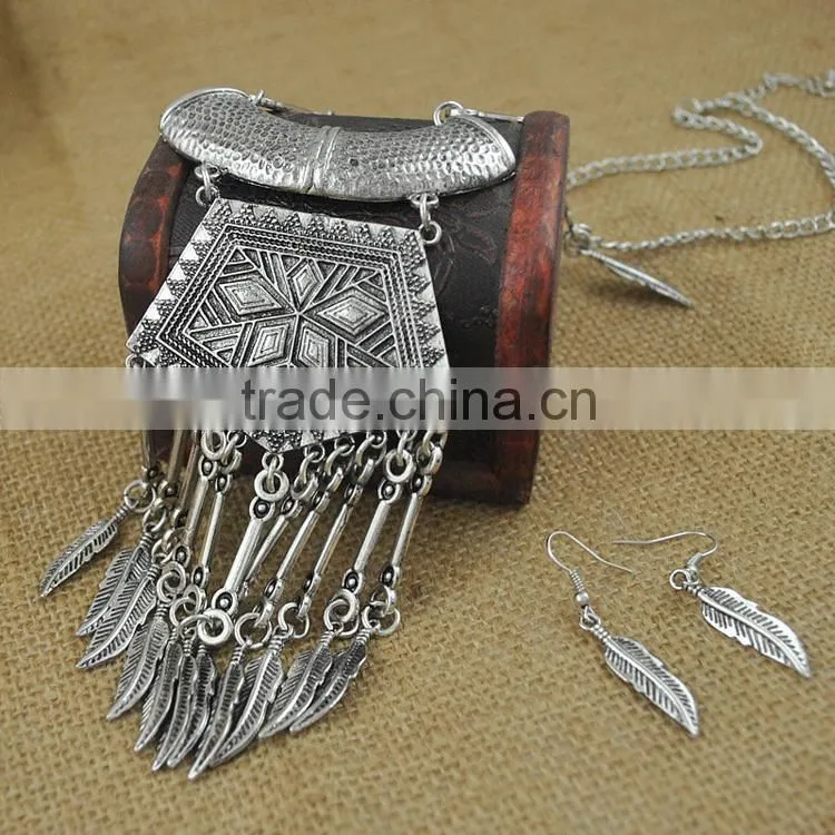 long leaf italian 18k gold plated jewelry set, set jewelry