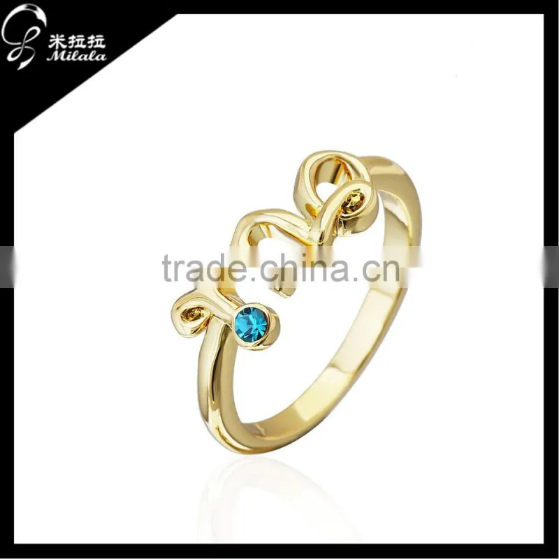 White gold diamond ring owl shape