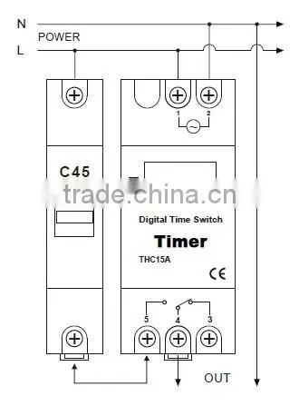 7 Days 24Hour Din-rail mounting 17ON/OFF weekly Program Digital time switch THC15A