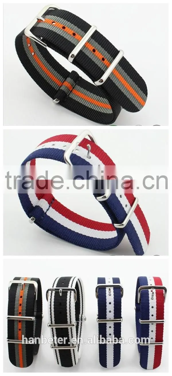 Colorful stripe rose gold buckle changeable 28mm watch strap for vogue men watches