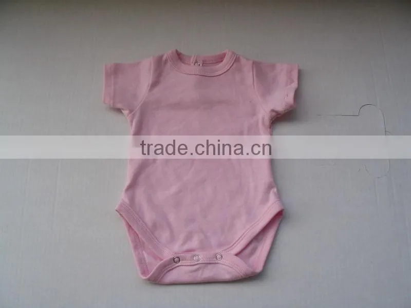 100% Cotton Solid Color Knitted Baby Interlock Romper