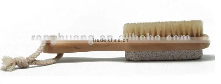High quality wooden nail brush with pumice stone