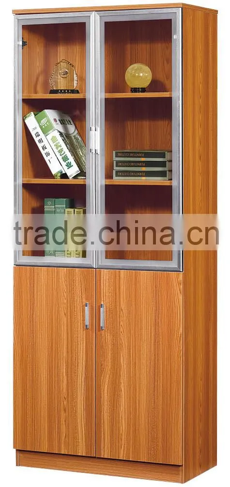 wood filing cabinet with glass door Foshan office furniture PT-L020