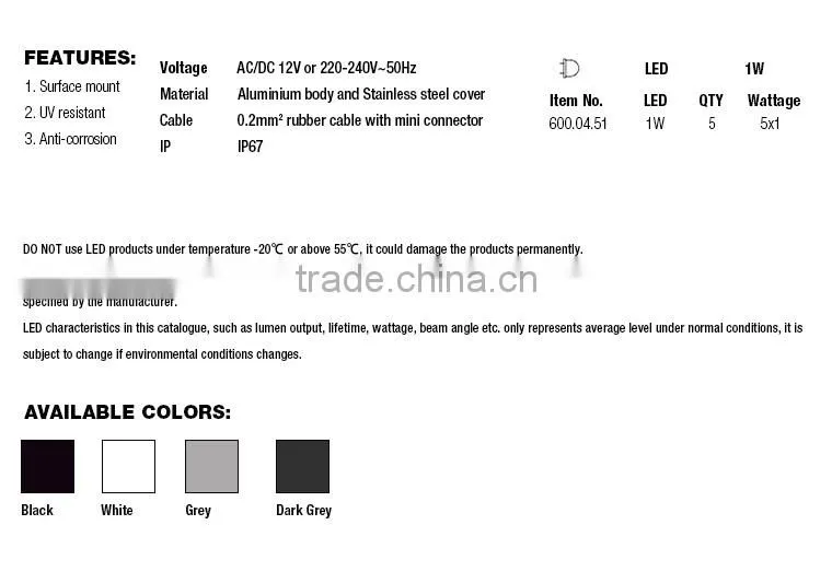 IP68 led spot light/led garden outdoor spot light /stainless steel 304