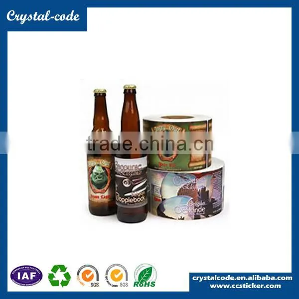 Wholesale clear waterproof glass drink juice bottle label