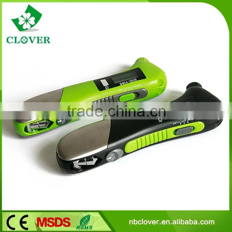 With knife,flashlight and life-saving hammer best car tire pressure gauge