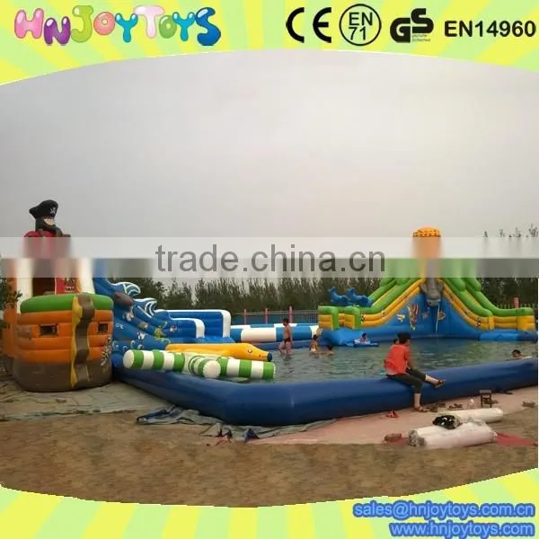 2016 inflatable floating water slide for pool
