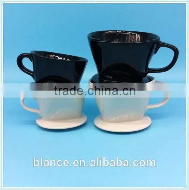 ceramic porous coffee filter in 101 and 102 design black and white coffee dripper